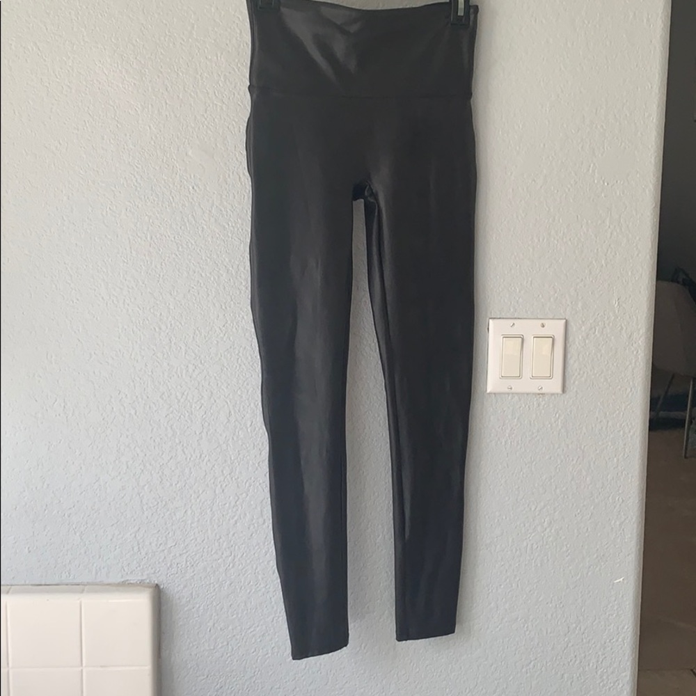 Spanx faux leather leggings.